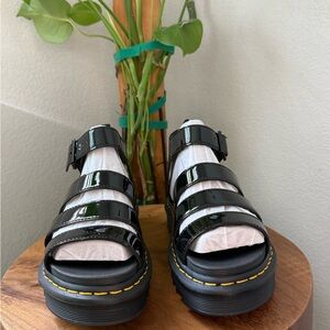 Dr. Martens Glossy Black Women's Sandals